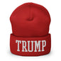 Trump Embroidered Knit Cuffed Beanie - Red