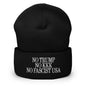 No Trump KKK Fascist USA Embroidered Cuffed Knit Beanie - Black