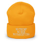 No Trump KKK Fascist USA Embroidered Cuffed Knit Beanie - Gold