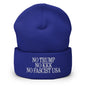 No Trump KKK Fascist USA Embroidered Cuffed Knit Beanie - Royal