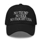 No Trump KKK Fascist USA Embroidered Unstructured Dad Hat - Black