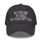 No Trump KKK Fascist USA Embroidered Unstructured Dad Hat - Dark Grey