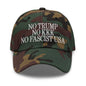 No Trump KKK Fascist USA Embroidered Unstructured Dad Hat - Green Camo
