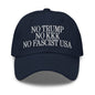 No Trump KKK Fascist USA Embroidered Unstructured Dad Hat - Navy