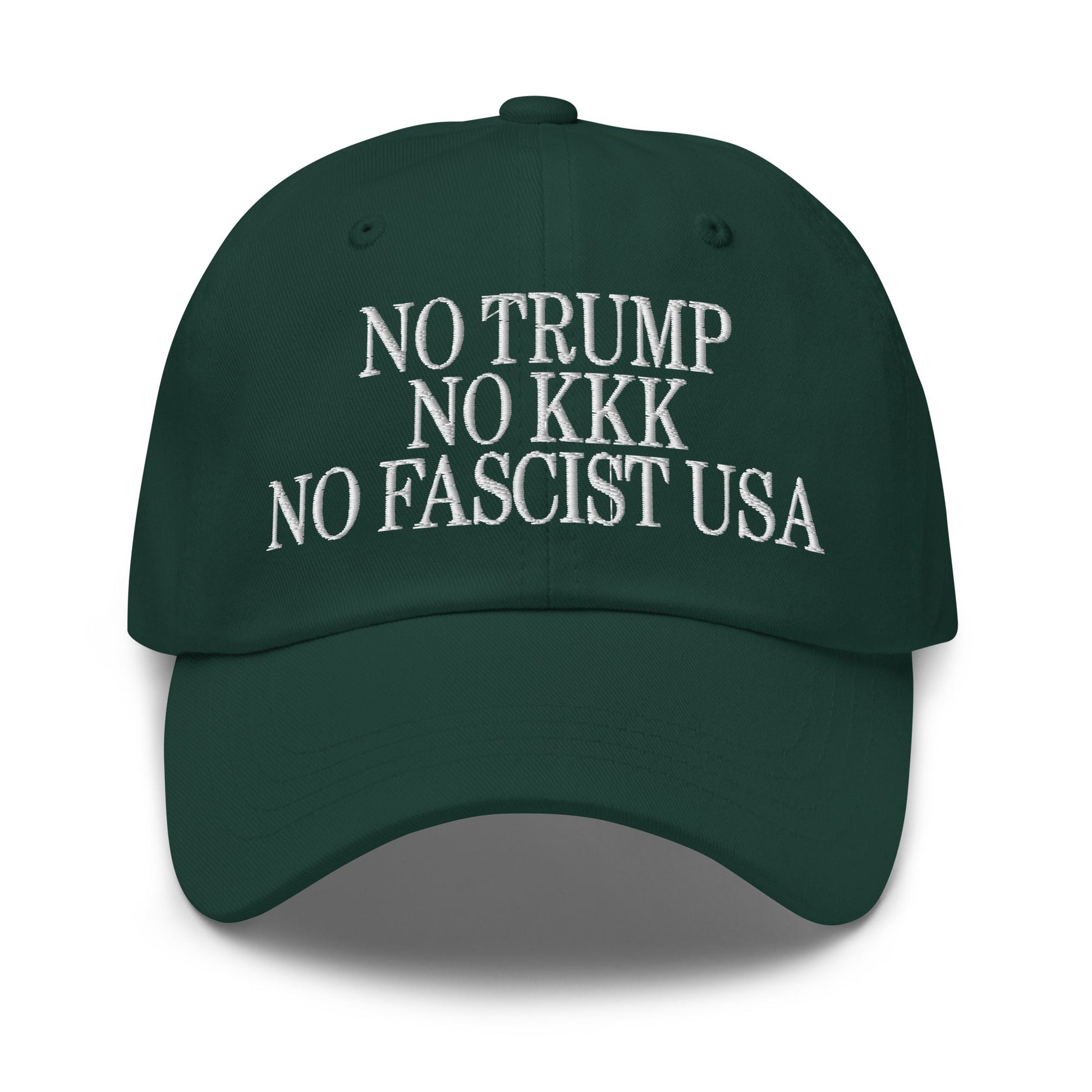 No Trump KKK Fascist USA Embroidered Unstructured Dad Hat - Spruce