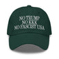 No Trump KKK Fascist USA Embroidered Unstructured Dad Hat - Spruce