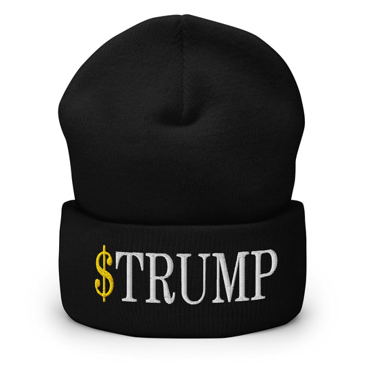 $Trump Official Trump Meme Coin Embroidered Cuffed Knit Beanie - Toronto Screen Printing