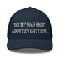 Trump Was Right About Everything Embroidered Mesh Trucker Hat - Navy