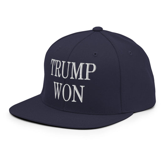 Trump Won 2020 2024 Flat Bill Brim Snapback Hat