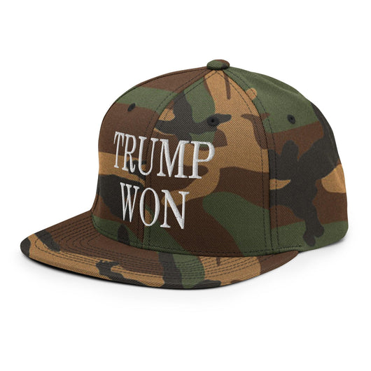 Trump Won 2020 2024 Flat Bill Brim Snapback Hat