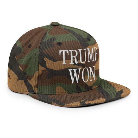 Trump Won 2020 2024 Flat Bill Brim Snapback Hat