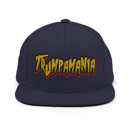 Trumpamania Donald Trump Flat Bill Brim Snapback Hat - Navy - Headwear