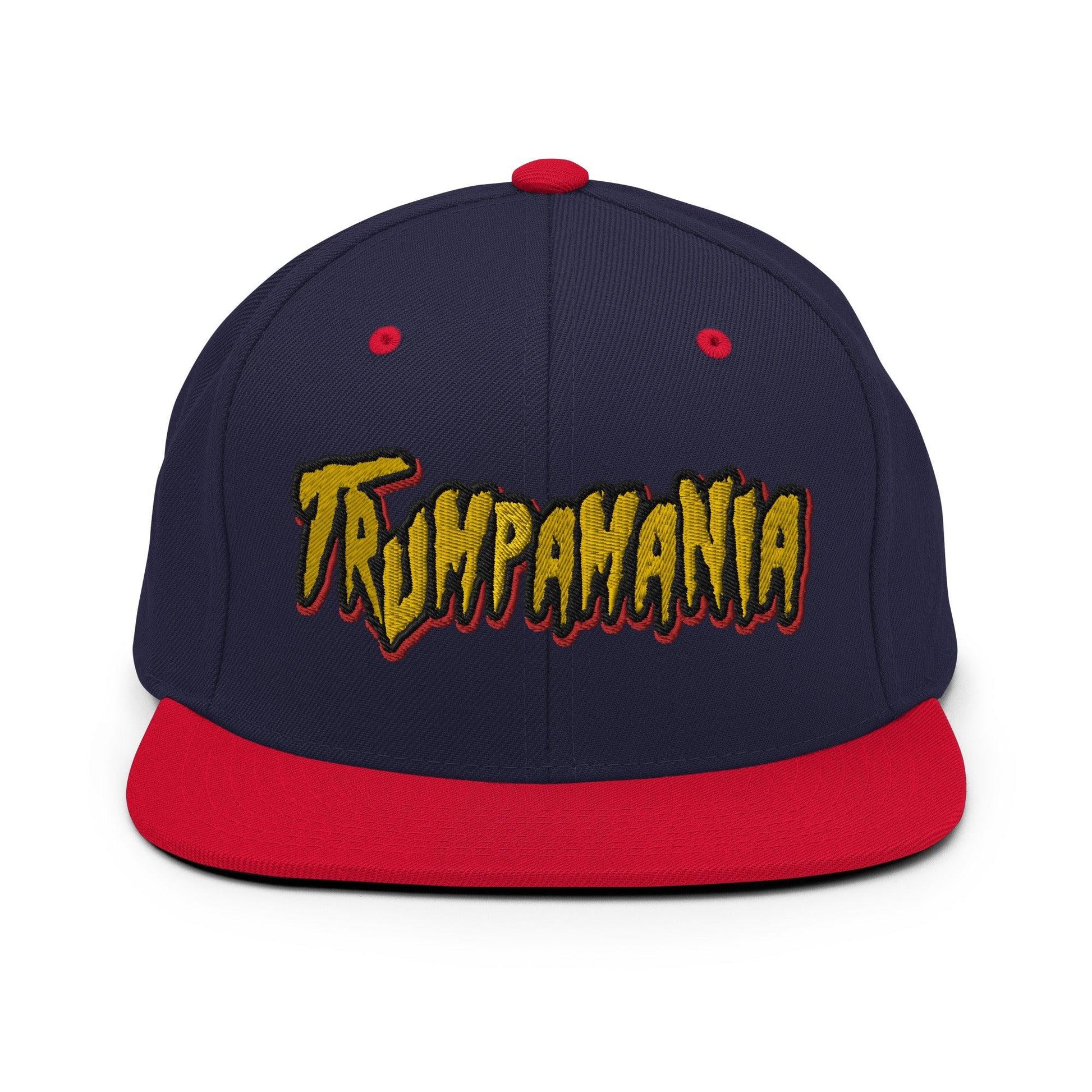 Trumpamania Donald Trump Flat Bill Brim Snapback Hat - Navy/ Red - Headwear