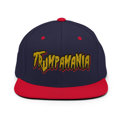Trumpamania Donald Trump Flat Bill Brim Snapback Hat - Navy/ Red - Headwear