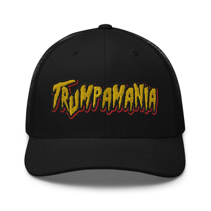 Trumpamania Donald Trump Retro Trucker Hat - Black - Headwear
