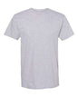 Gray short-sleeved T-shirt made of athletic Heather cotton polyester blend