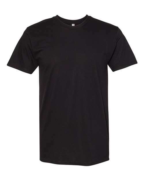 Black crew neck T-shirt from Ultimate T-Shirt featuring cotton polyester fabric and ideal for screen printing in custom apparel