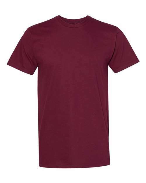 Maroon short-sleeved cotton polyester T-shirt from Ultimate T-Shirt Burgundy collection