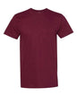 Maroon short-sleeved T-shirt made from combed ring-spun cotton for custom apparel
