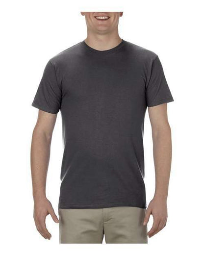 Gray crew neck T-shirt in cotton polyester for custom apparel with screen printing options