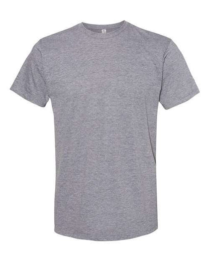 Gray short-sleeved Ultimate T-Shirt in Graphite Heather cotton polyester blend fabric