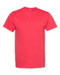 Red short-sleeved cotton polyester T-shirt from Ultimate T-Shirt Red Heather for custom apparel and screen printing