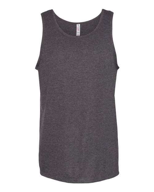Heathered gray cotton polyester blend Ultimate Tank Top, perfect for custom apparel