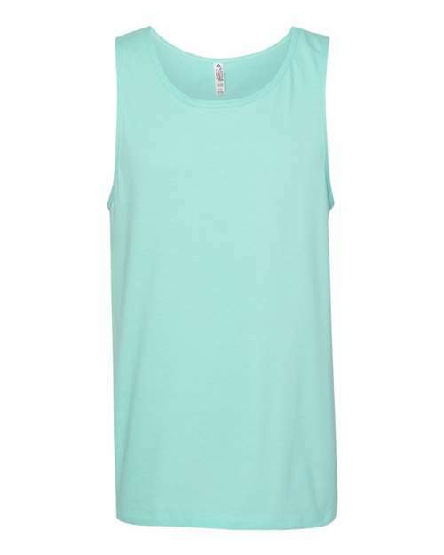 Mint green Ultimate Tank Top made from soft cotton polyester blend, ideal for custom apparel