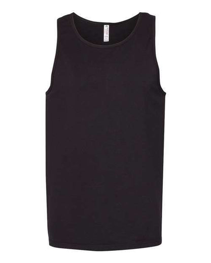 Black cotton polyester blend tank top from Ultimate Tank Top, ideal for custom apparel