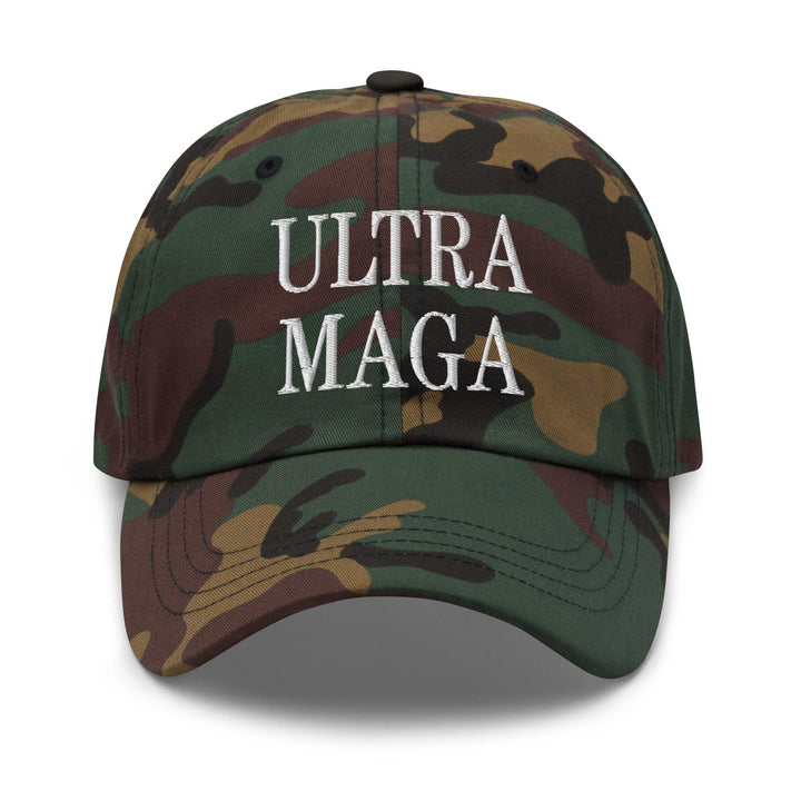 Ultra MAGA Golf Dad Hat - Green Camo