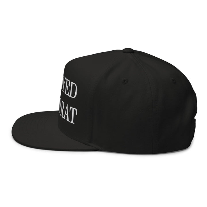 Unemployed Disabled Rat Embroidered 5 Panel Flat Bill Brim Snapback Hat