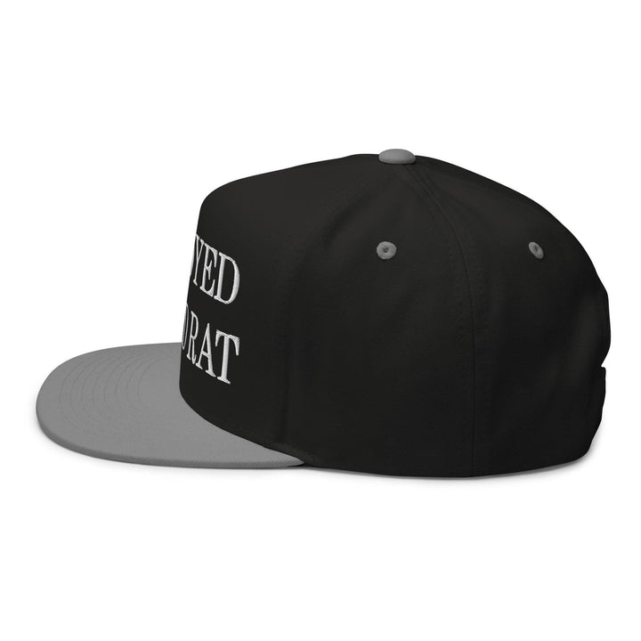 Unemployed Disabled Rat Embroidered 5 Panel Flat Bill Brim Snapback Hat