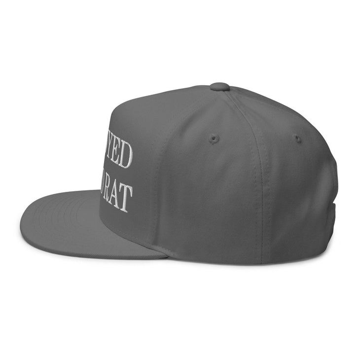 Unemployed Disabled Rat Embroidered 5 Panel Flat Bill Brim Snapback Hat