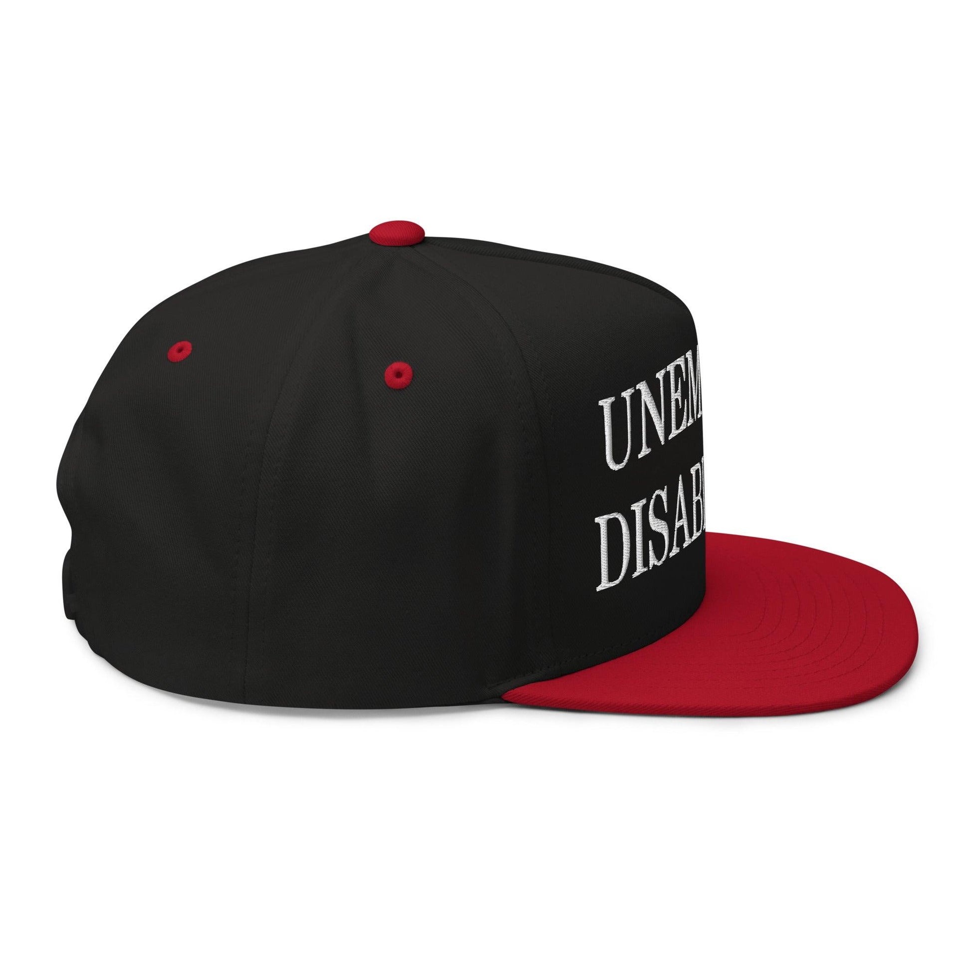 Unemployed Disabled Rat Embroidered 5 Panel Flat Bill Brim Snapback Hat