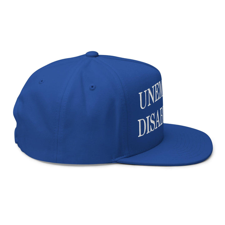 Unemployed Disabled Rat Embroidered 5 Panel Flat Bill Brim Snapback Hat