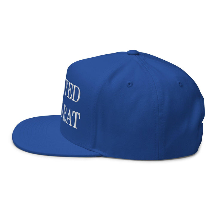 Unemployed Disabled Rat Embroidered 5 Panel Flat Bill Brim Snapback Hat
