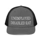 Unemployed Disabled Rat Embroidered Classic Mesh Trucker Hat - Charcoal/Black