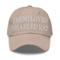 Unemployed Disabled Rat Embroidered Dad Hat - Stone