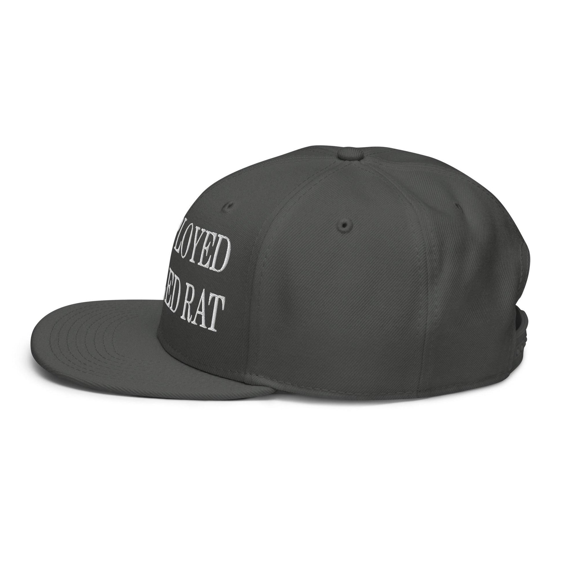 Unemployed Disabled Rat Embroidered Flat Brim Bill Snapback Hat