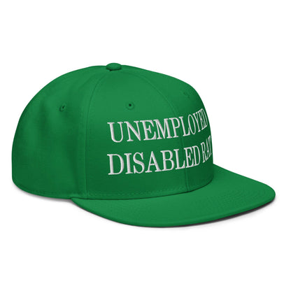 Unemployed Disabled Rat Embroidered Flat Brim Bill Snapback Hat