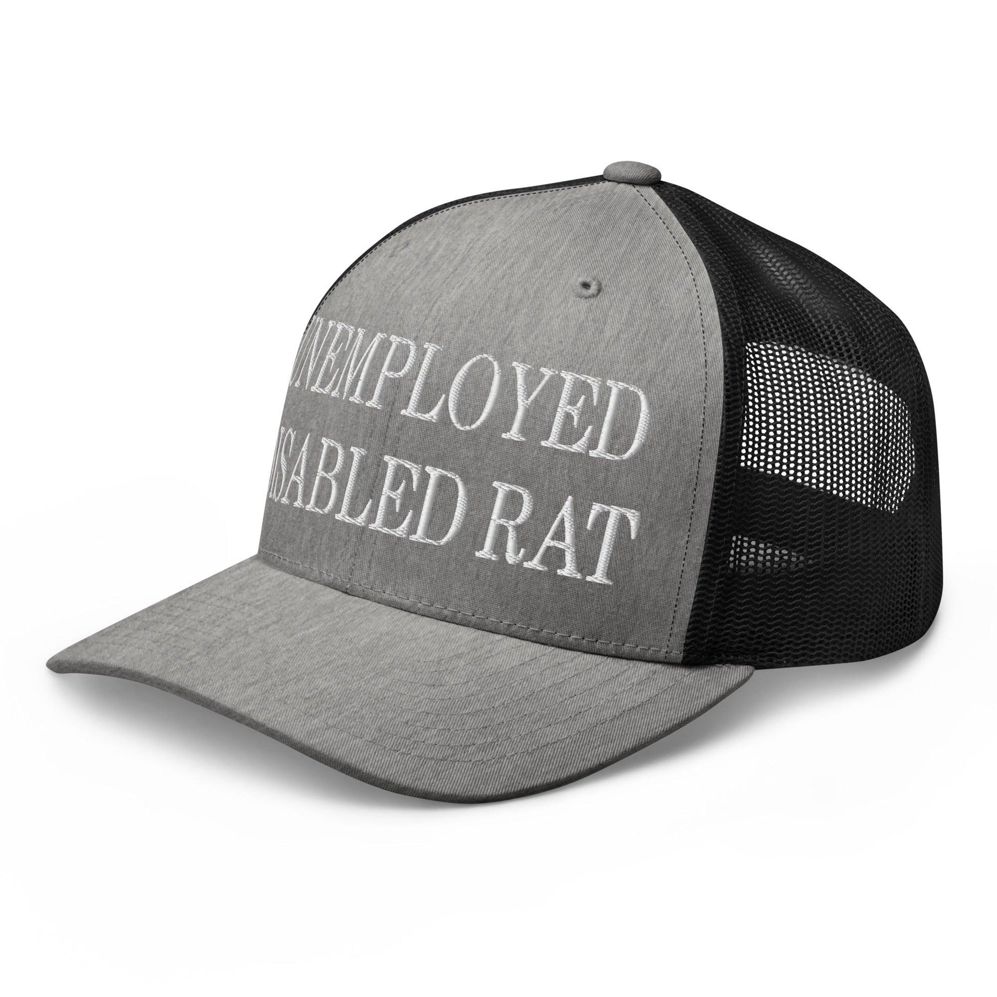 Unemployed Disabled Rat Embroidered Mesh Trucker Hat