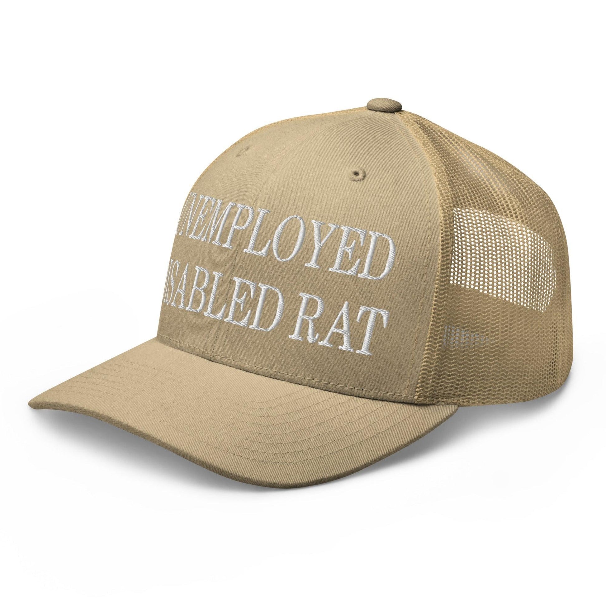 Unemployed Disabled Rat Embroidered Mesh Trucker Hat