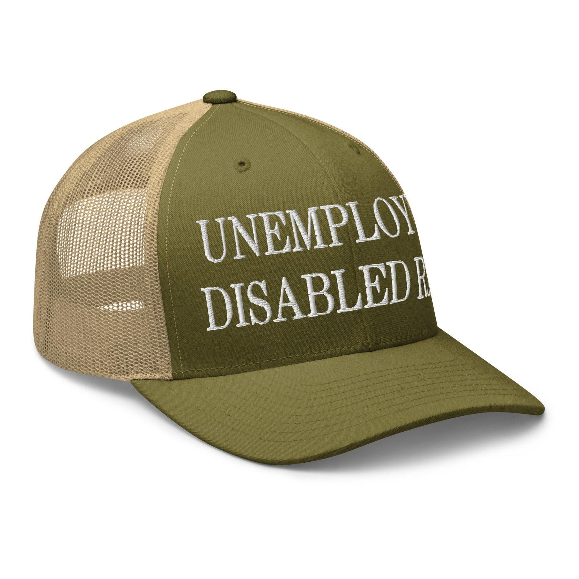 Unemployed Disabled Rat Embroidered Mesh Trucker Hat