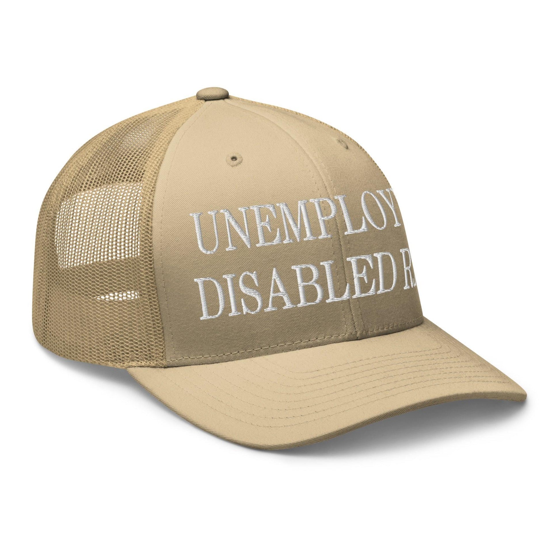 Unemployed Disabled Rat Embroidered Mesh Trucker Hat
