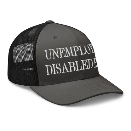 Unemployed Disabled Rat Embroidered Mesh Trucker Hat