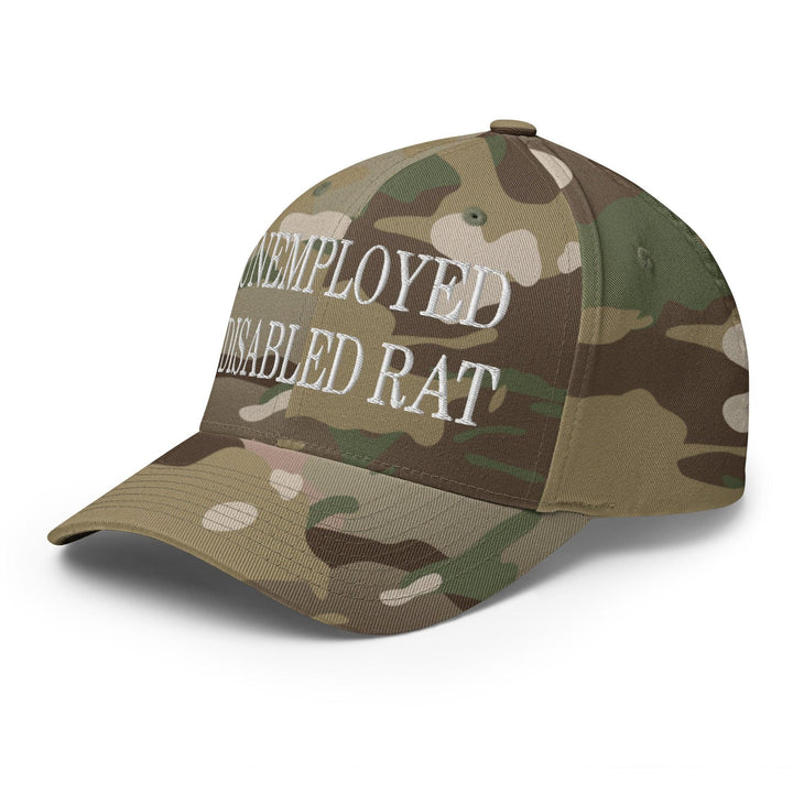 Unemployed Disabled Rat Embroidered Stretch Fit Baseball Hat