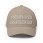 Unemployed Disabled Rat Embroidered Stretch Fit Baseball Hat - Khaki / S/M