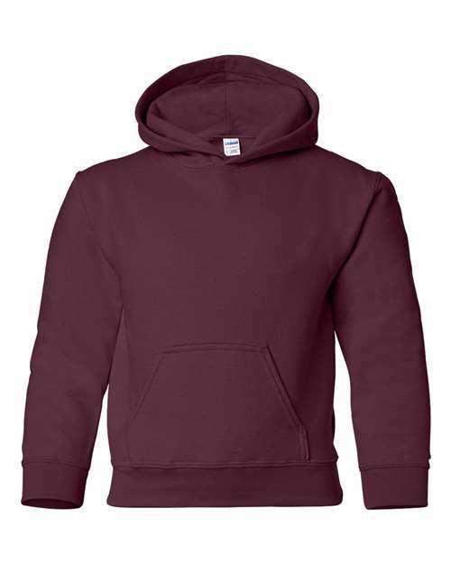 Unleash youth style: custom apparel ready heavy blend hoodie y185 - Maroon / XS