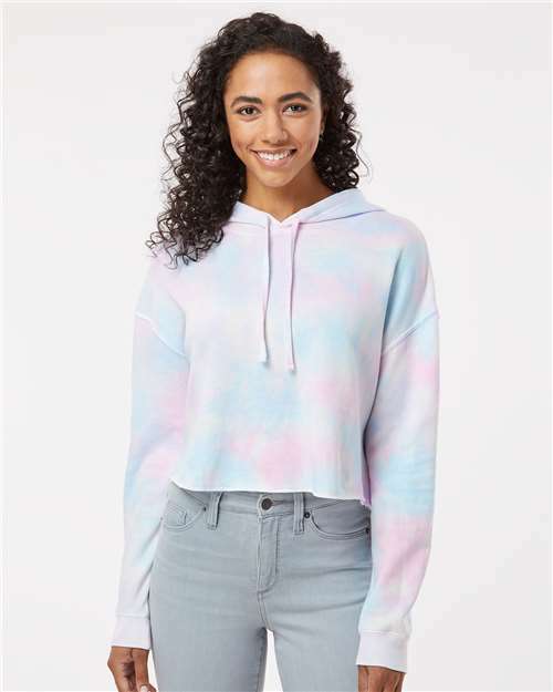 Unleash your style: lightweight womens crop hoodie for custom apparel sw247 - Tie Dye Cotton Candy / XS