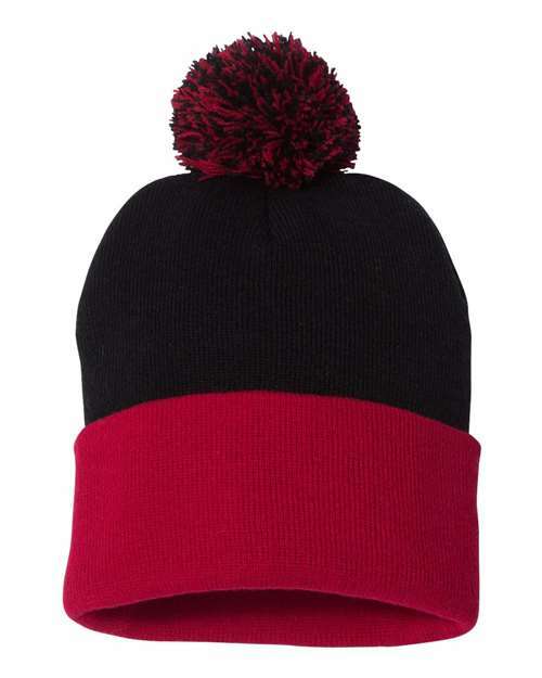 Unleash winter style: sp15 12 pom-pom cuffed beanie for custom apparel - BEANIES